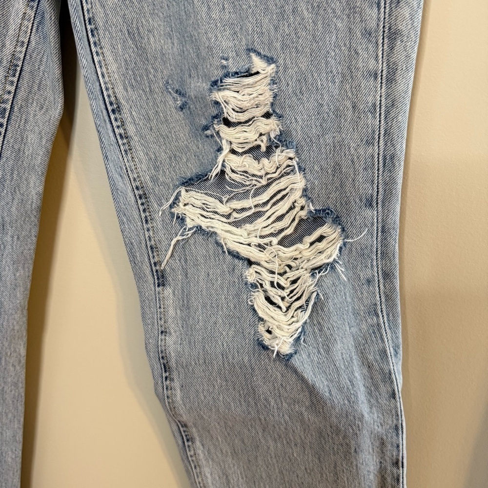 RAG & BONE High Rise Distressed Cigarette Madison Jeans with Holes 25 - Picture 4 of 13